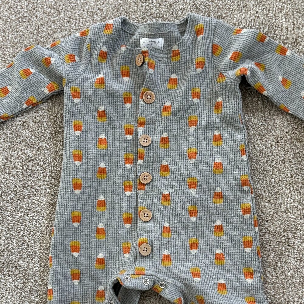 Mudpie Halloween Candy Corn Pajama Onesie
